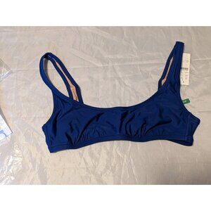 NEW J. Crew Heritage Scoopneck Bikini Swim Top Women S Blue Beach (876)